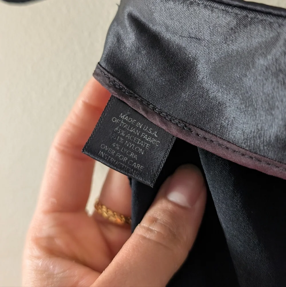 Forte Black Satin Straight Leg Pants